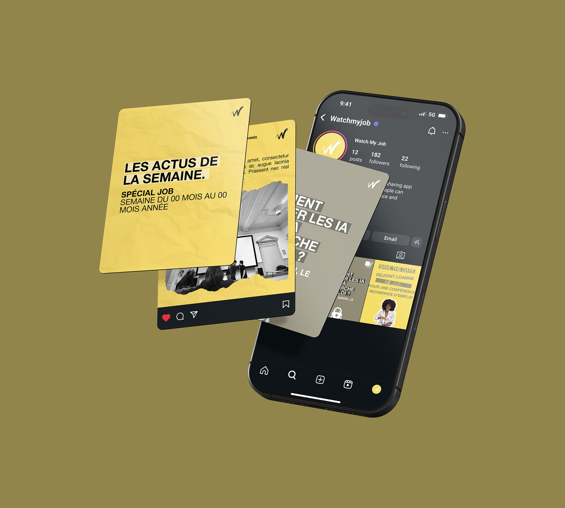Templates de posts Instagram Watch My Job