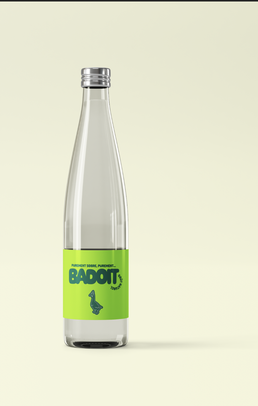 Mock-up de la bouteille Badoit